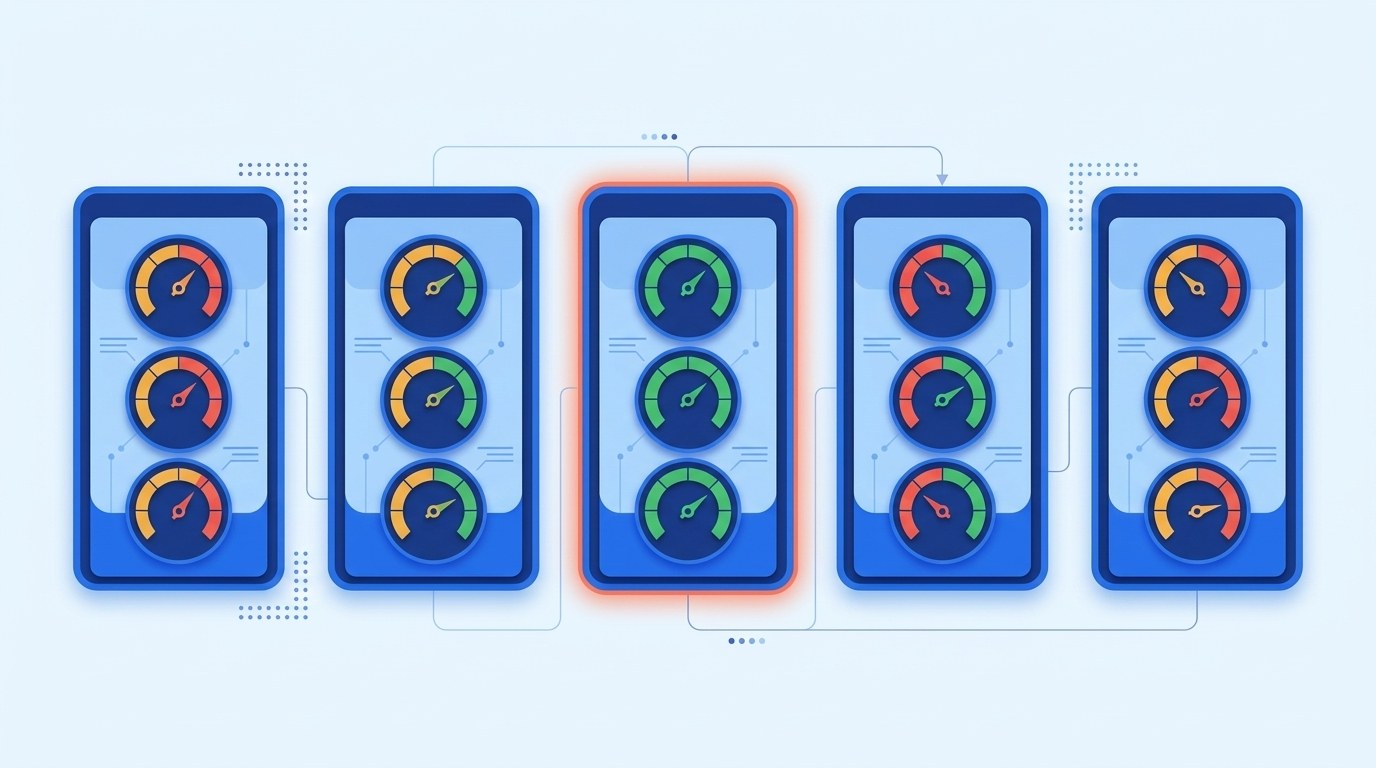 Wykres porównujący Lighthouse Performance pięciu najszybszych motywów WordPress