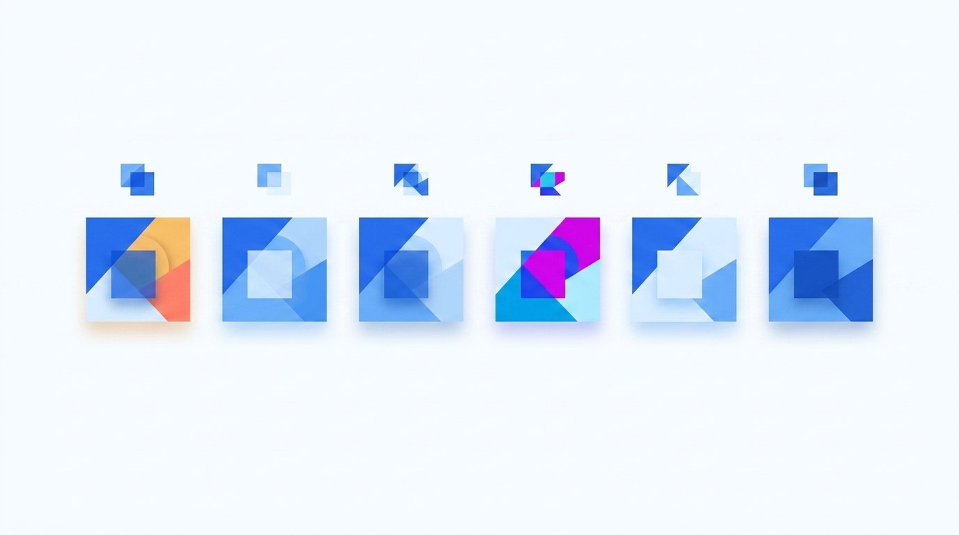 Wizualizacja różnych trybów mix-blend-mode w CSS — multiply, screen, overlay i difference