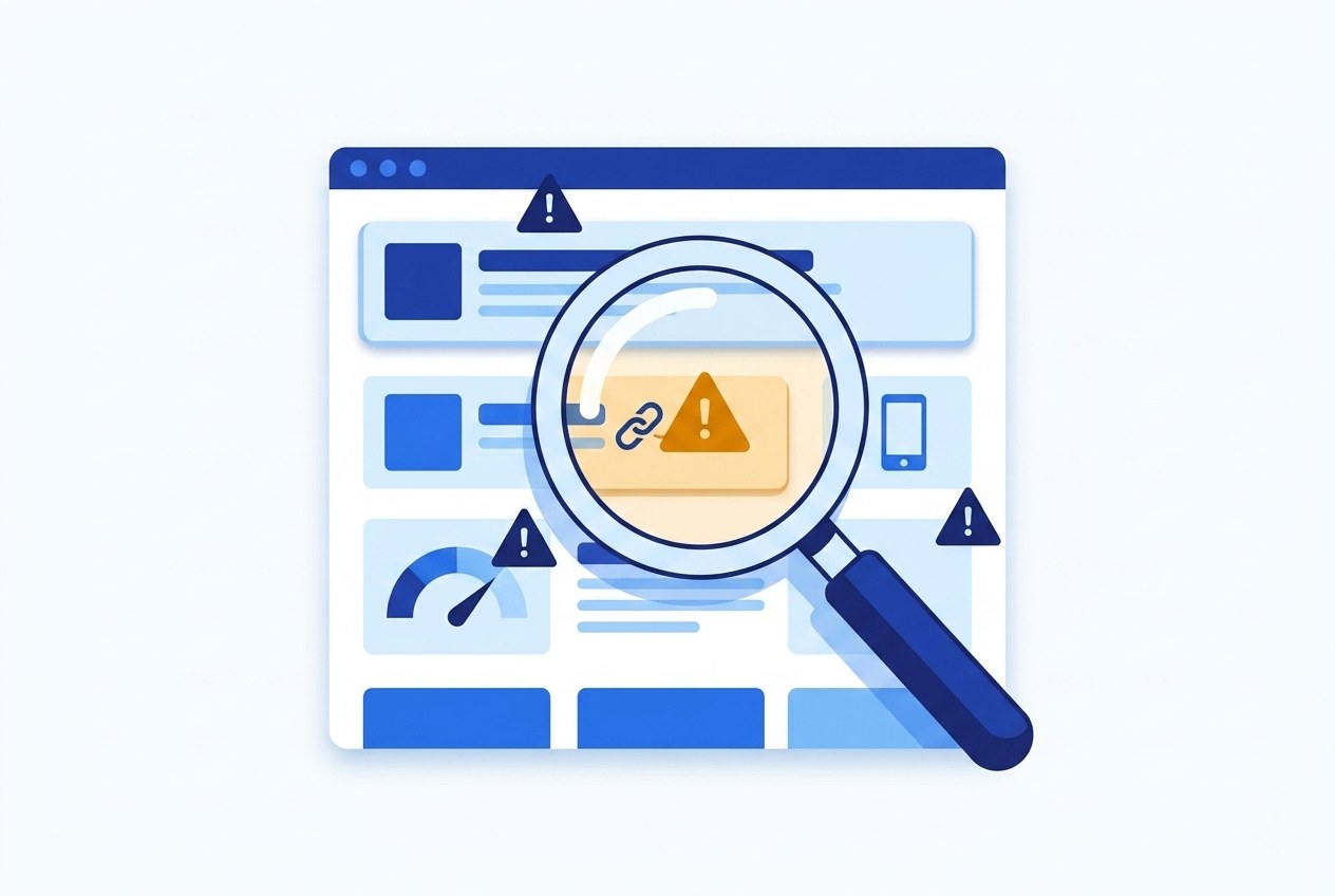 Najczęstsze błędy SEO na stronach internetowych — checklist 2026 | WebMajka