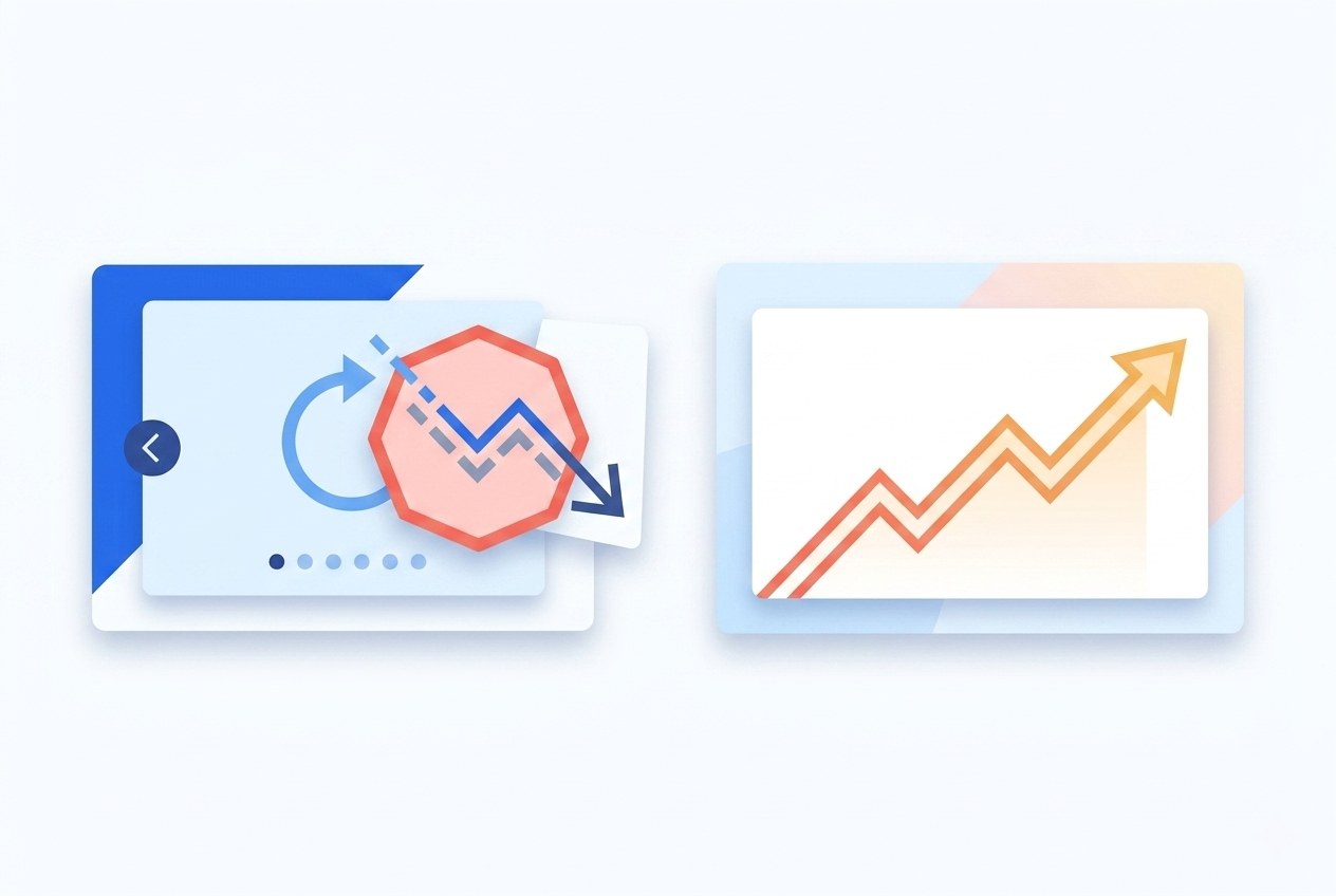 Przestań używać sliderów na stronach internetowych — co to jest slider i dlaczego szkodzi | WebMajka