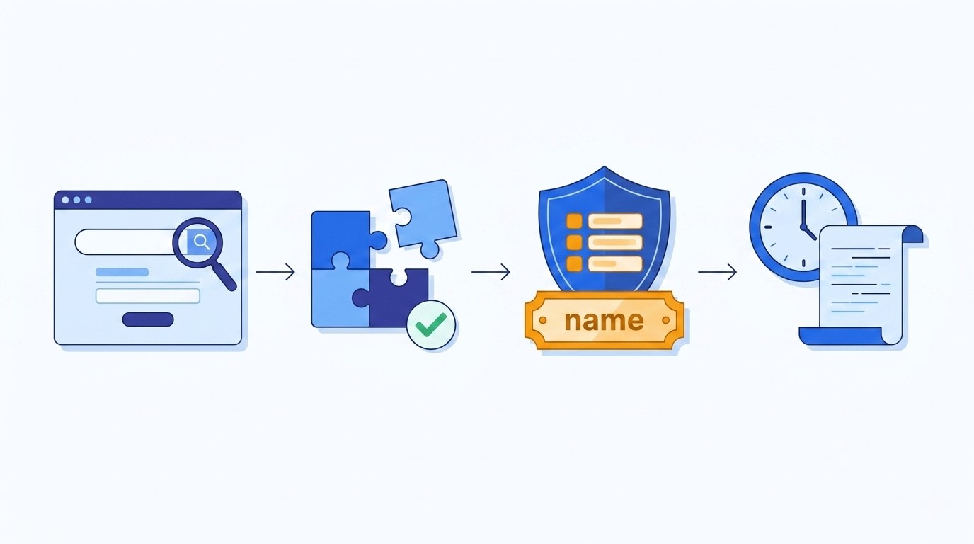 Osoba analizująca dane domeny i narzędzia WHOIS na laptopie