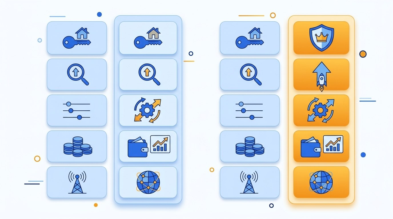 Porównanie strony firmowej WWW i fanpage Facebook na dwóch ekranach