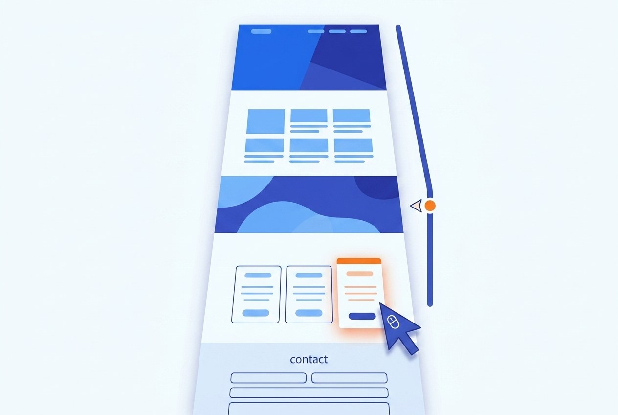 Strona typu one page — czym jest, kiedy ma sens i jak ją zbudować | WebMajka